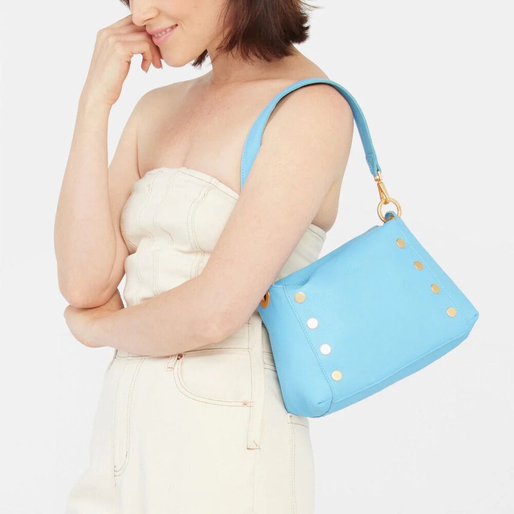 Hammitt Bryant Medium Sea Sprite Blue Leather Crossbody Shoulder Bag EUC - Picture 2 of 15